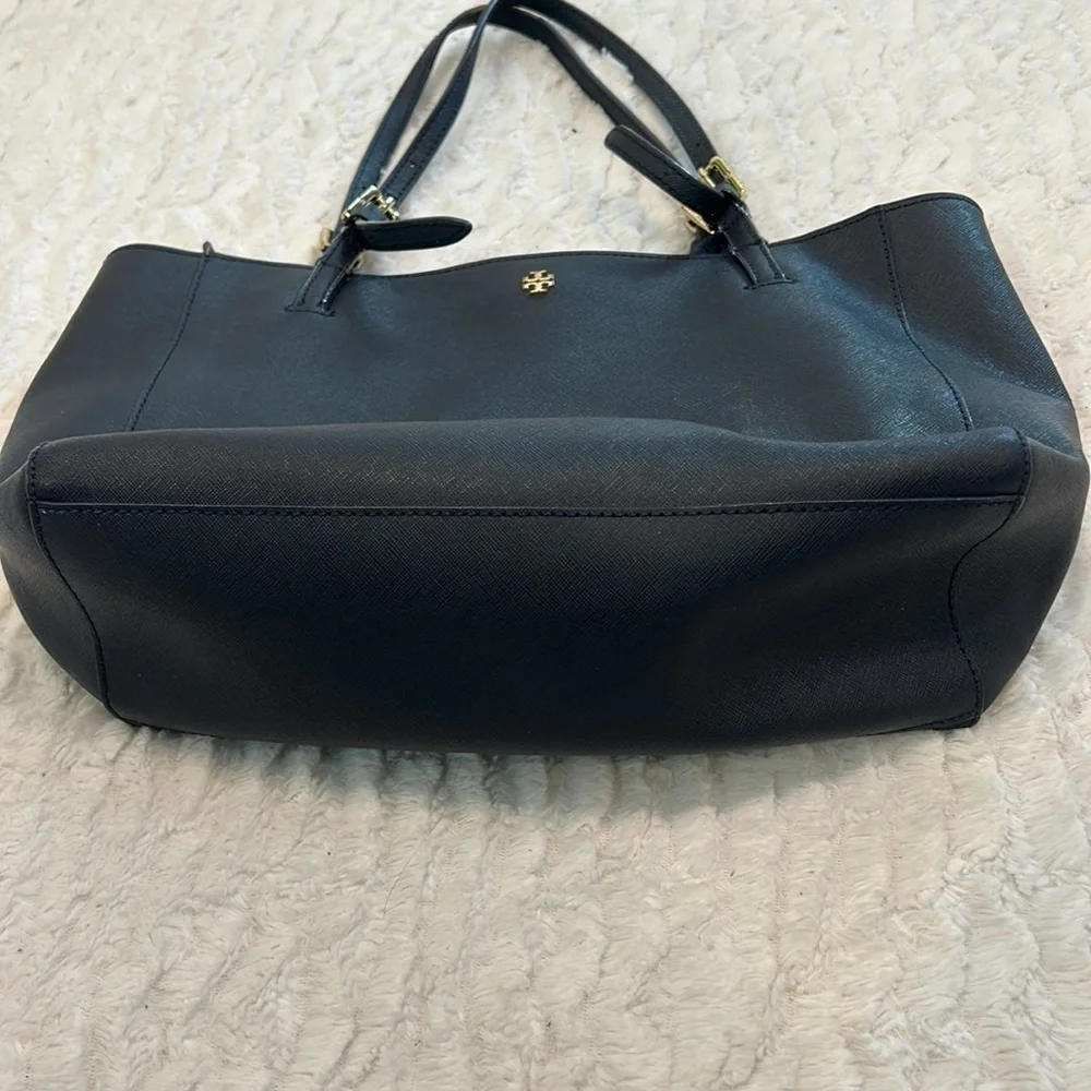 Tory Burch Dark Navy Leather York Buckle Tote Shoulder Bag